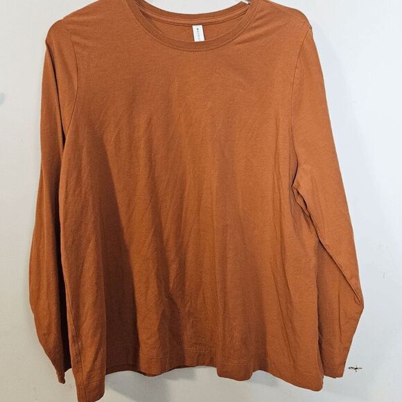 Athleta Outbound Long Sleeve Tee Women's Brown Size 1X - Picture 1 of 3